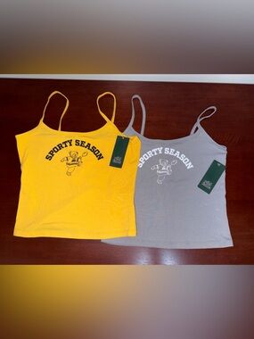 Wild Fable Sporty Season Tank Tops Bundle NWT Yellow & Gray Size XS/S